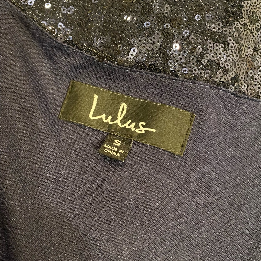 Lulus navy blue sequin long sleeve dress - Picture 7 of 10